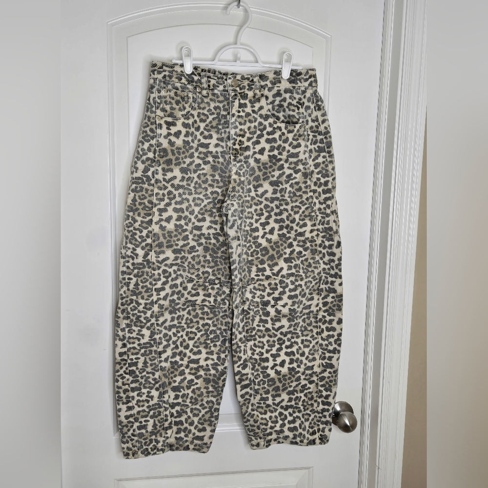 bohme Neutral Leopard-Print Cropped Jeans - Picture 6 of 12